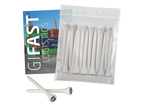 Product image Polybag mit 20 tees 70mm und Karte Werbeartikel