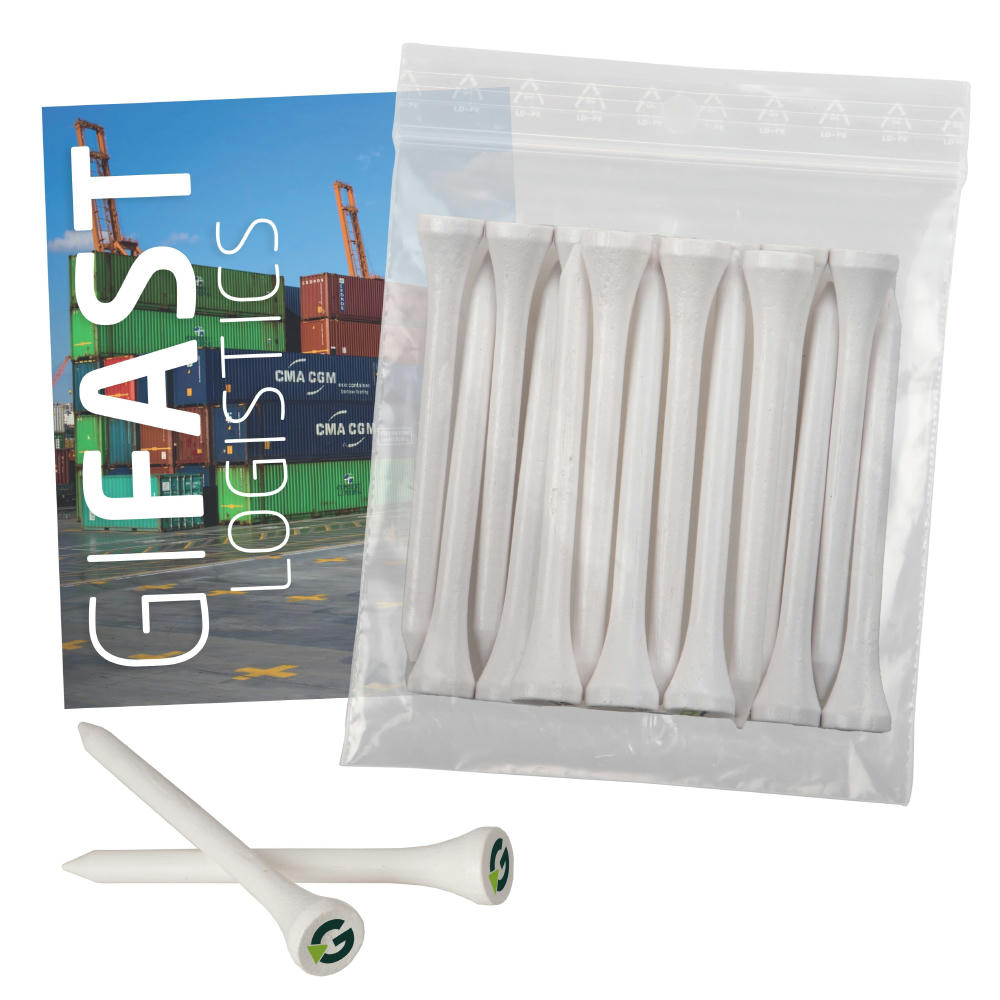 Product image Polybag mit 20 tees 70mm und Karte Werbeartikel