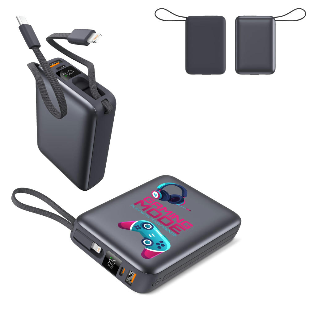 Product image Nova Powerbank 22,5 W Power Delivery mit integrierten Kabeln 20000 mAh Werbeartikel