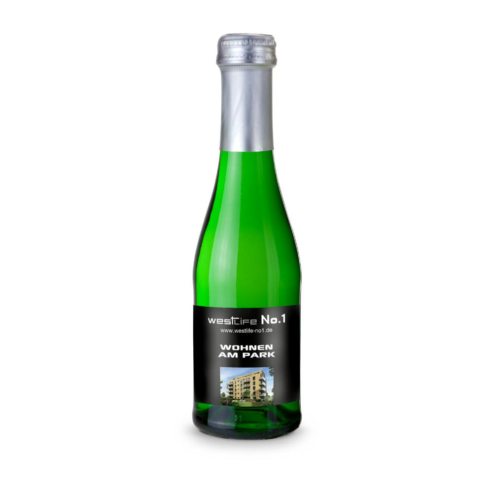 Product image Sekt Cuvée Piccolo - Flasche grün - Kapselfarbe Gold, 0,2 l Werbeartikel