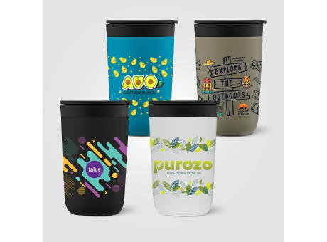 Discovery - 415 ml Edelstahlbecher - Doppelwandig mit recycleter PP- Kunststoffauskleidung Werbeartikel