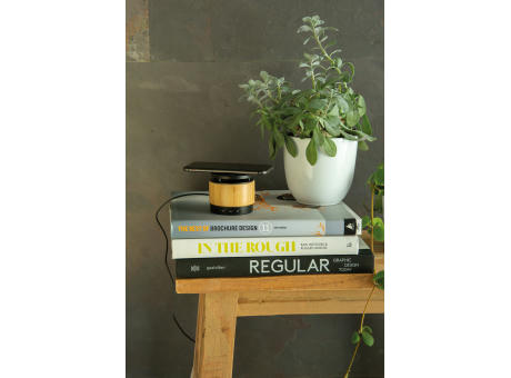 Bambus Wireless Charger und Lautsprecher Werbeartikel