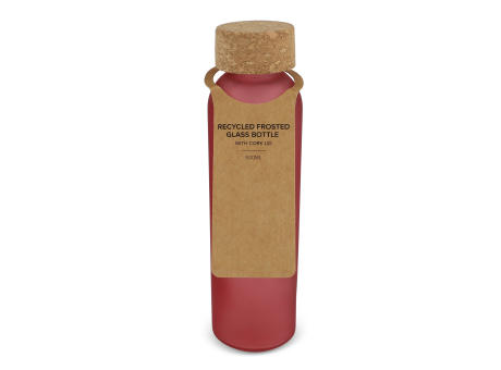 Product image Gefrostete flasche aus recyceltem Glas mit Korkdeckel 500ml bedrucken