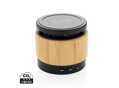 Bambus Wireless Charger und Lautsprecher Werbeartikel