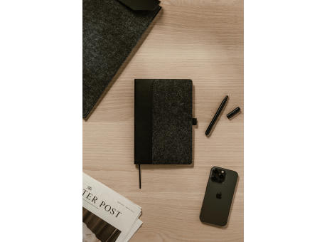 VINGA Albon A5-Notizbuch aus GRS recyceltem Filz Werbeartikel