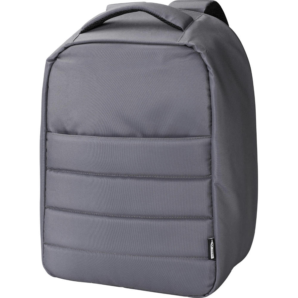 rPET-Polyester (300D) Anti-Diebstahl-Laptop-Rucksack Calliope Werbeartikel