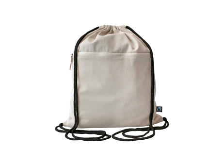 Fairtrade Baumwollrucksack Toni, Kordelfarbe nature bedrucken