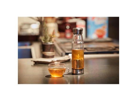 Glasflasche mit Hülle "Flavour" 0,5 l Werbeartikel