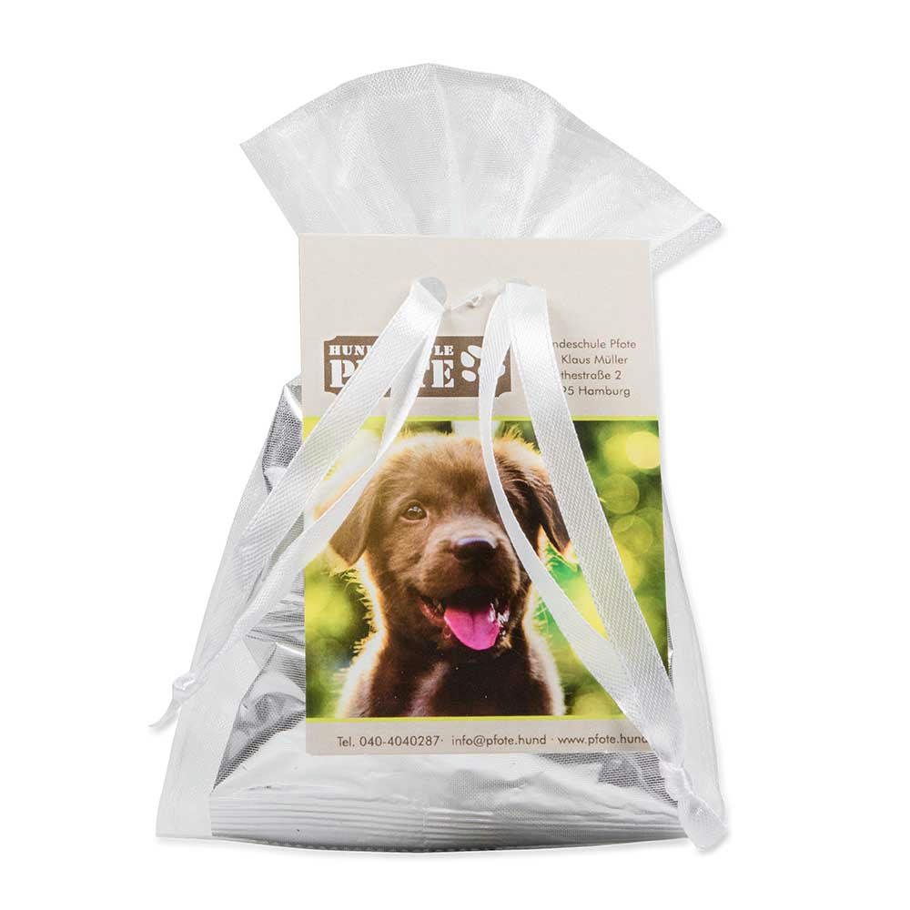Hunde-Leckerli im Organzabeutel Werbeartikel