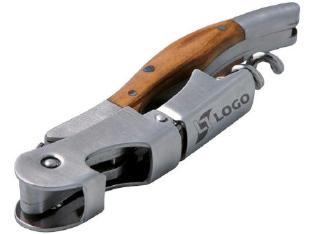 Kellnermesser 'Grand Cru', Doppelhebel, Olivenholz Werbeartikel