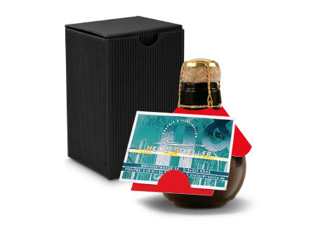 Product image Kleinste Sektflasche der Welt! Visitenkarteneinschub - Inklusive Geschenkkarton in Gelb, 125 ml Werbeartikel