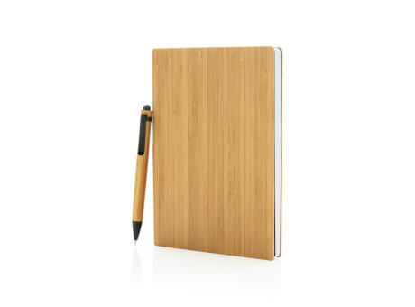 A5 Bambus Notizbuch & Stift bedrucken