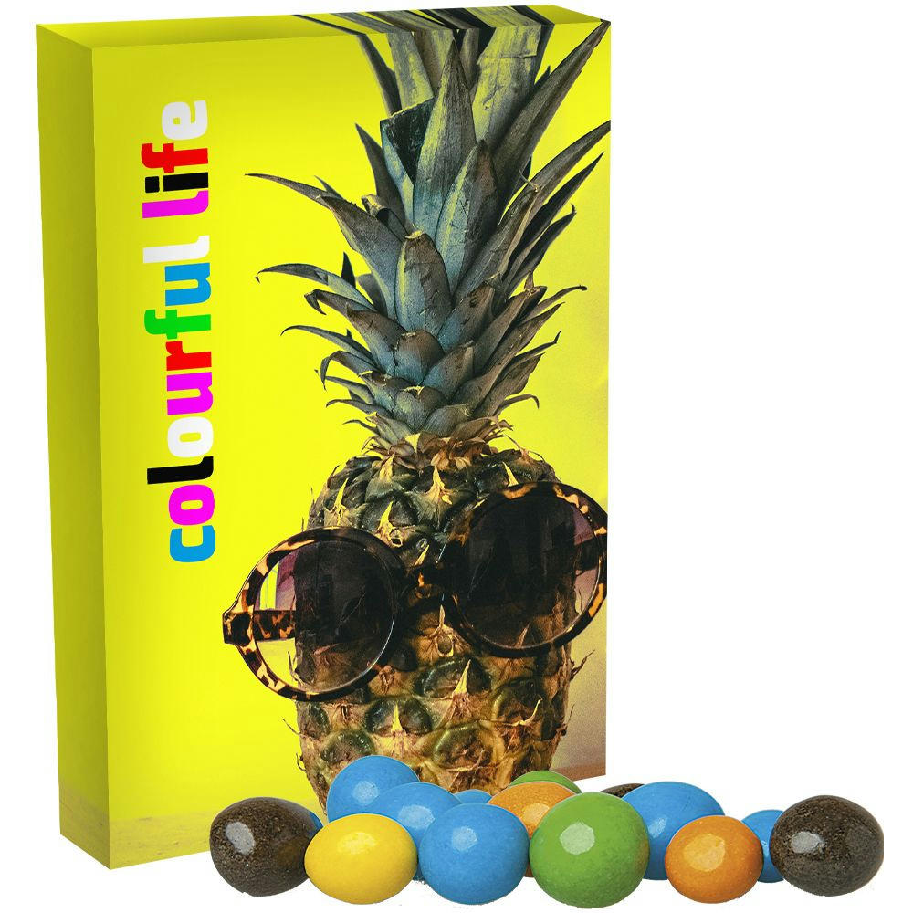 Product image Bunte Schoko Erdnüsse, ca. 15g, Faltschachtel Midi Werbeartikel