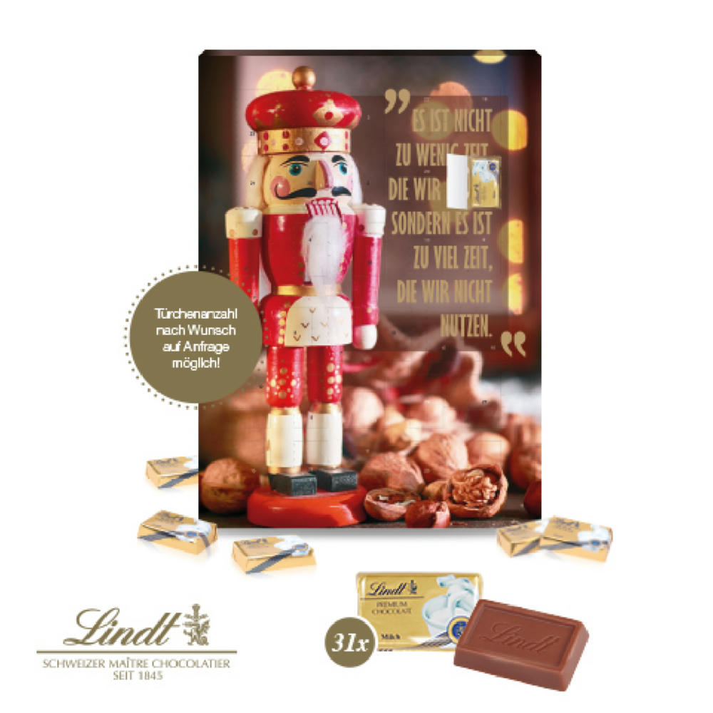Lindt Adventskalender mit 31 Türchen Werbeartikel