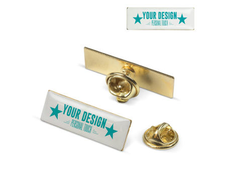 Metall Pin rechteckig 30x10mm bedrucken