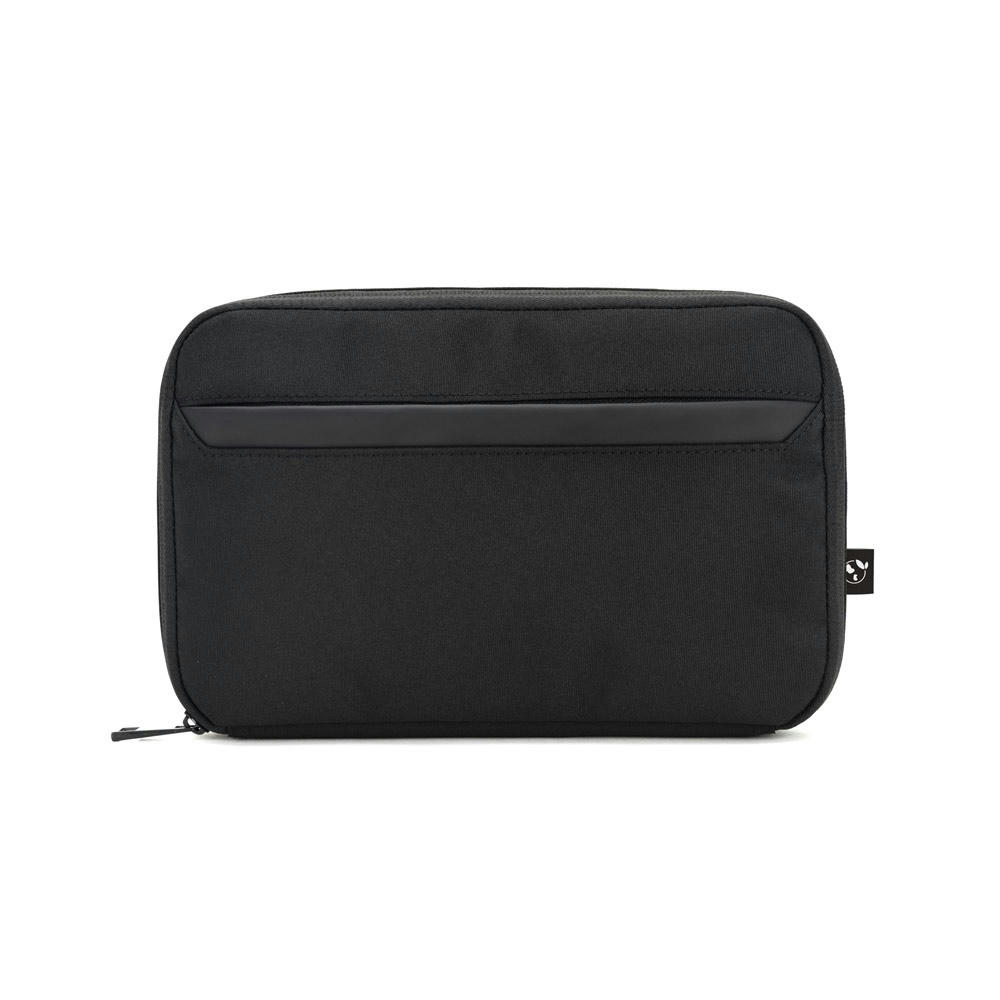 YANGON. Tasche, die geräumig ist und Organisation für technisches Zubehör bietet, aus Twill mit wasserabweisender Beschichtung und recyceltem 600D-Polyester Werbeartikel
