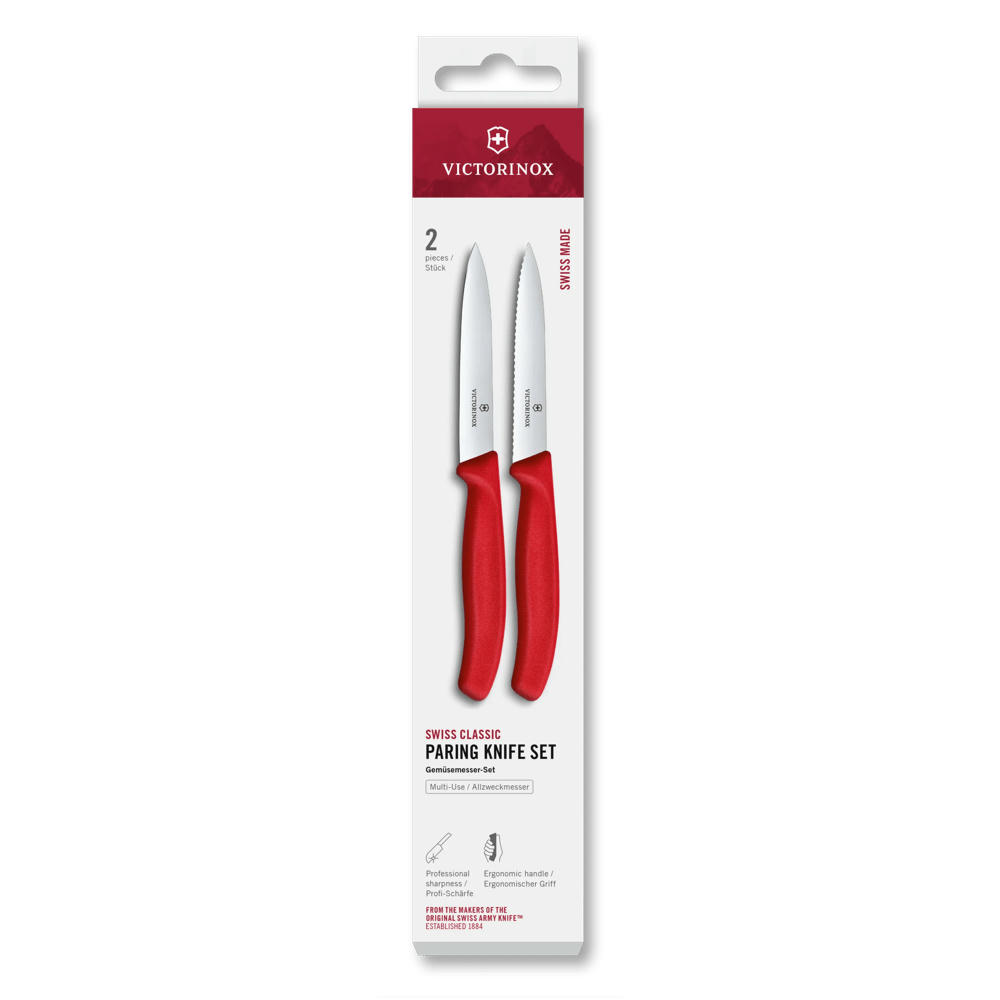 Swiss Classic, Gemüsem. Set, 2tlg, 10cm,gerade/Wellen,schwarz,Box Werbeartikel