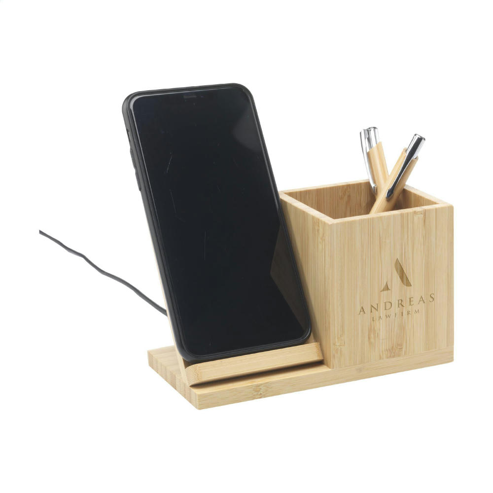Bamboo Boss 15W Ladestation/Stifthalter Werbeartikel