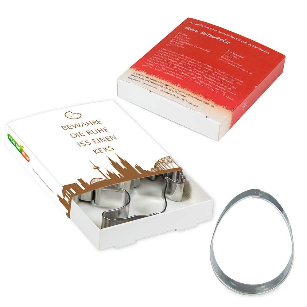 Product image Backförmchen Premium-Box - Ostern - Ei + Lamm Werbeartikel