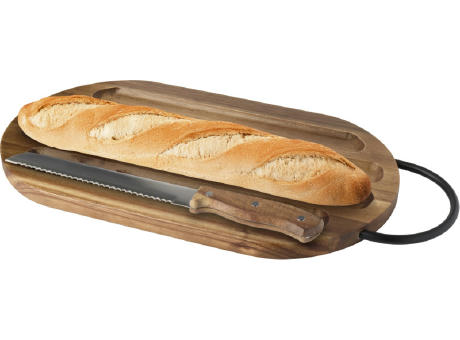 Product image Prestige Akazienholz Schneidebrett mit Brotmesser Werbeartikel
