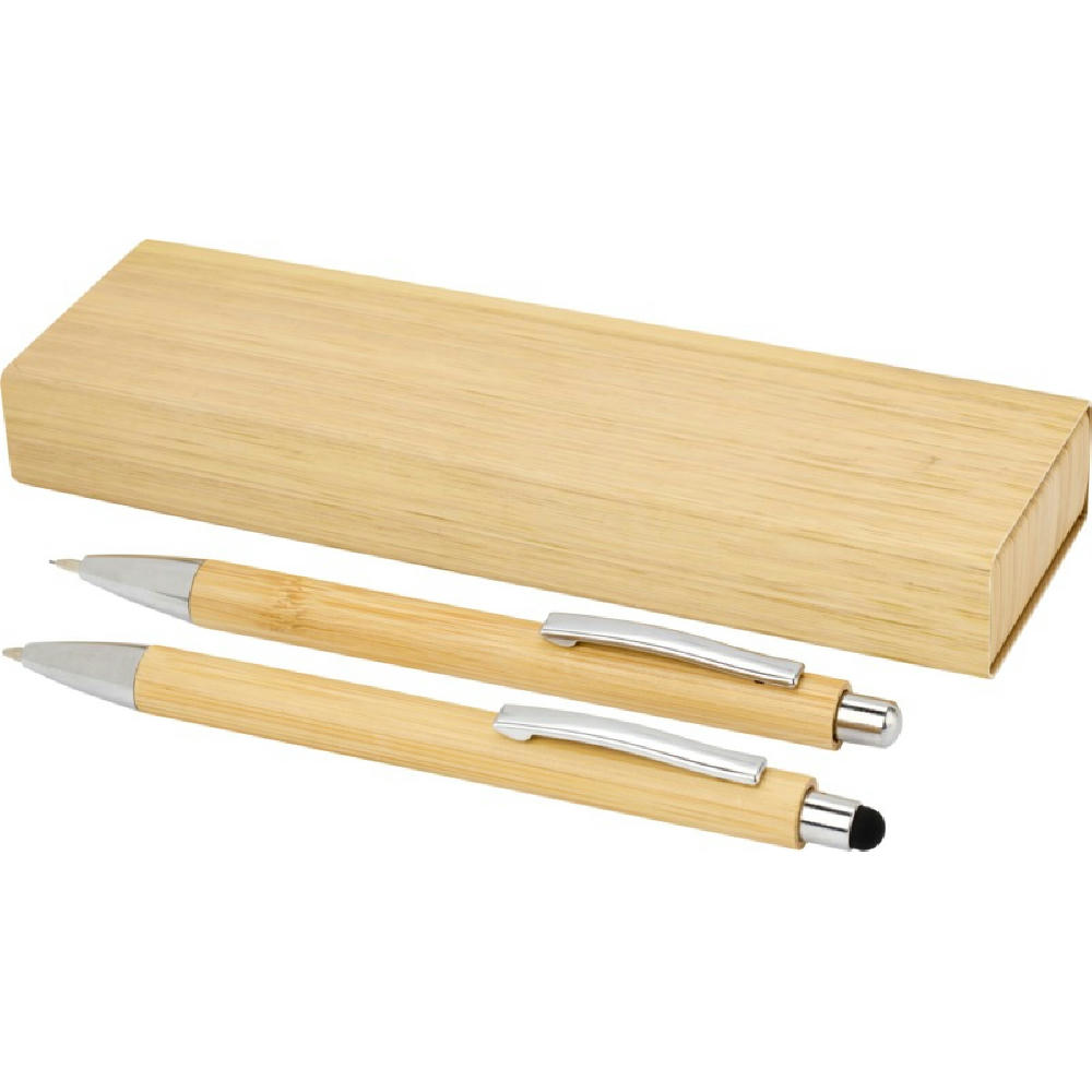 Product image Oblys Kugelschreiber und Druckbleistiftset aus Bambus (schwarze Mine) Werbeartikel