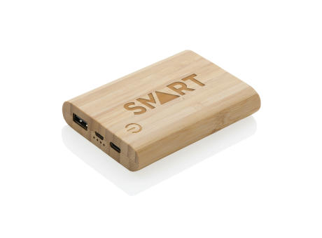5.000mAh Bambus-Powerbank bedrucken