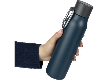 Doppelwandige Trinkflasche aus recyceltem Edelstahl (600 ml) Cassian Werbeartikel