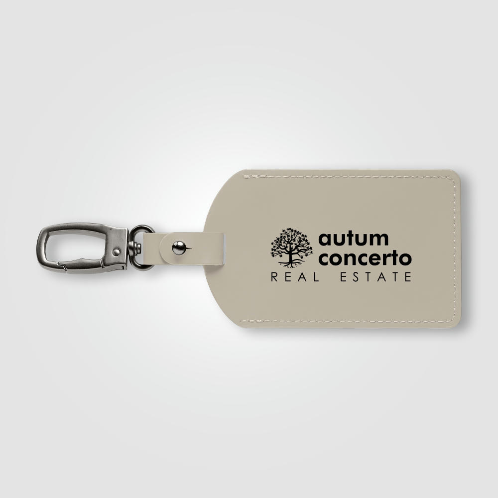 Malmö Karabiner-Gepäckanhänger aus recyceltem Metall – 6,5 x 17,5 cm  Werbeartikel