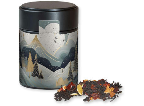 Product image Weihnachts Schwarztee, ca. 60g, Metalldose Midi schwarz Werbeartikel