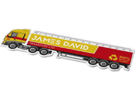 Product image Tait 15 cm LKW-förmiges Lineal aus Recycling-Kunststoff Werbeartikel