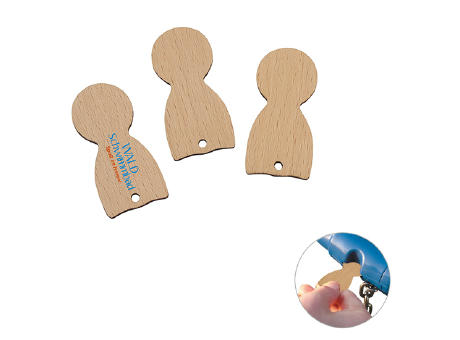 Einkaufswagenlöser Holz bedrucken