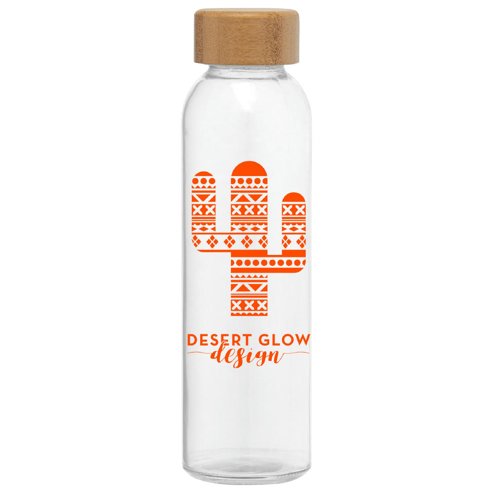 Product image Alpine - 500 ml Glasflasche mit Bambus-Deckel Werbeartikel