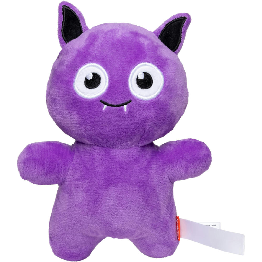 Halloween Gang Fledermaus lila Plüschtier Kuscheltier als Halloween-Werbeartikel mit bedruckbarer Werbefahne oder Mini-T-Shirt