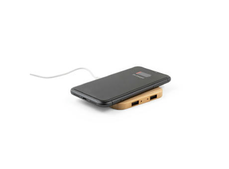DALTON. Superschnelles 15W wireless Ladegerät aus Bambus bedrucken