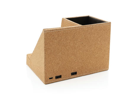 Kork Stiftehalter mit 5W Wireless Charger Werbeartikel