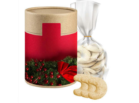 Product image Vanillekipferl, ca. 100g, Beutel in Kraftpapierdose Maxi bedrucken