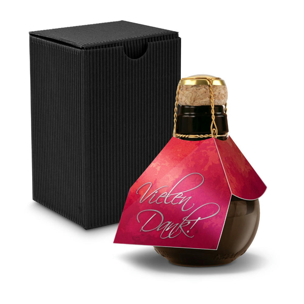 Product image Kleinste Sektflasche der Welt! Vielen Dank - Inklusive Geschenkkarton in Gelb, 125 ml Werbeartikel