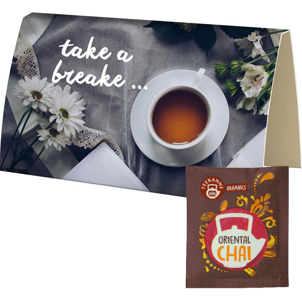 Product image Beuteltee Oriental Chai, ca. 1,8g, Werbekarte A6 gefaltet Werbeartikel