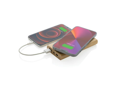 8.000mAh Bambus-Wireless-Powerbank bedrucken