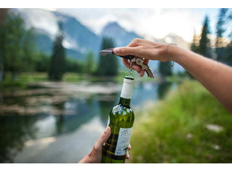 Kellnermesser 'Allegro', Doppelhebel, schwarzes Staminaholz Werbeartikel