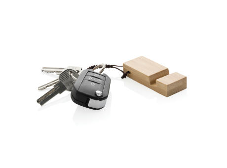 Standkey Bambus Schlüsselanhänger Telefonständer Werbeartikel