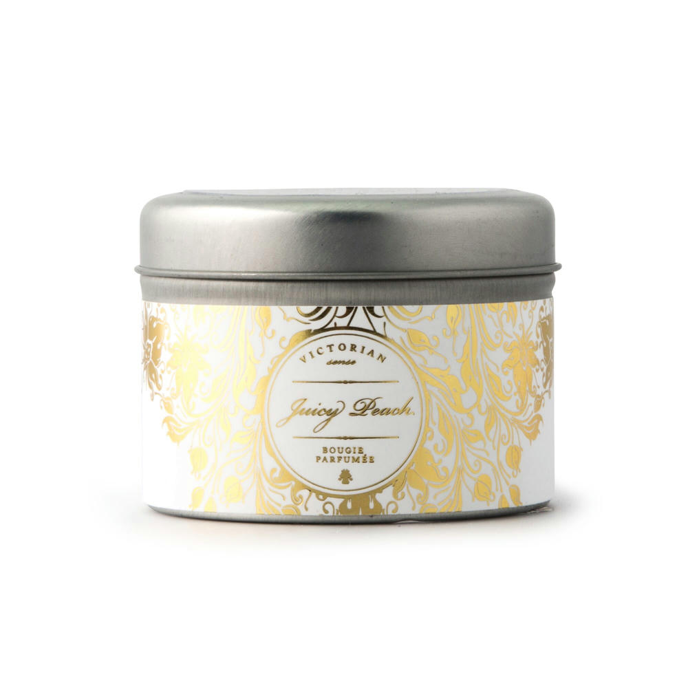 Product image Victorian Sense Tinbox Saftiger Pfirsich Duftkerze Werbeartikel