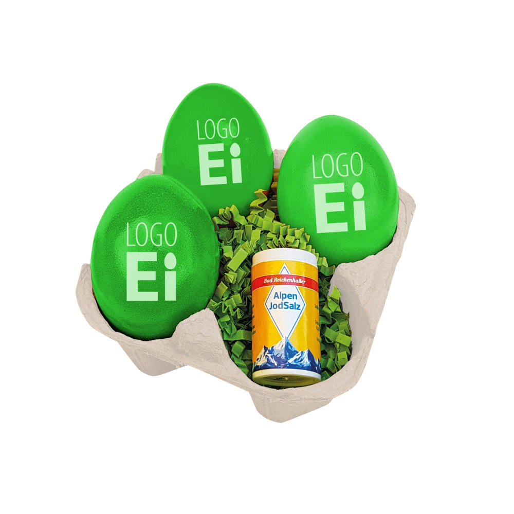 Product image LogoEi 3er mit Salz - Blau Werbeartikel
