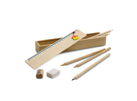 DOODLE. Malset in einer Holzbox geliefert Werbeartikel