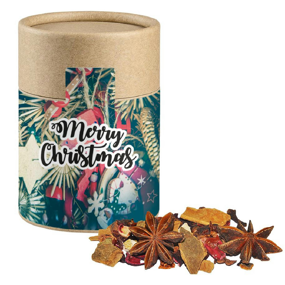 Product image Glühweingewürz grob, ca. 45g, Kraftpapierdose Midi Werbeartikel