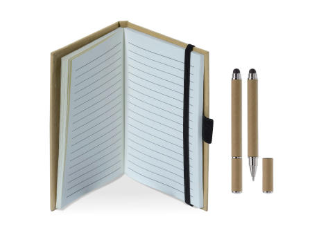 Karton Notizbuch A6 + Stift Werbeartikel