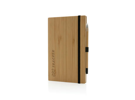 Bambus-Notizbuch und Infinity-Bleistift im Set bedrucken