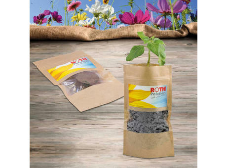 Grünes aus der Tüte mit Samen - Ringelblume Werbeartikel