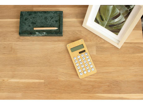 Taschenrechner aus Bambus Thomas Werbeartikel