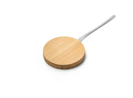 Product image DAIMLER. Superschnelles kabelloses magnetisches 15-W-Ladegerät aus Bambus Werbeartikel